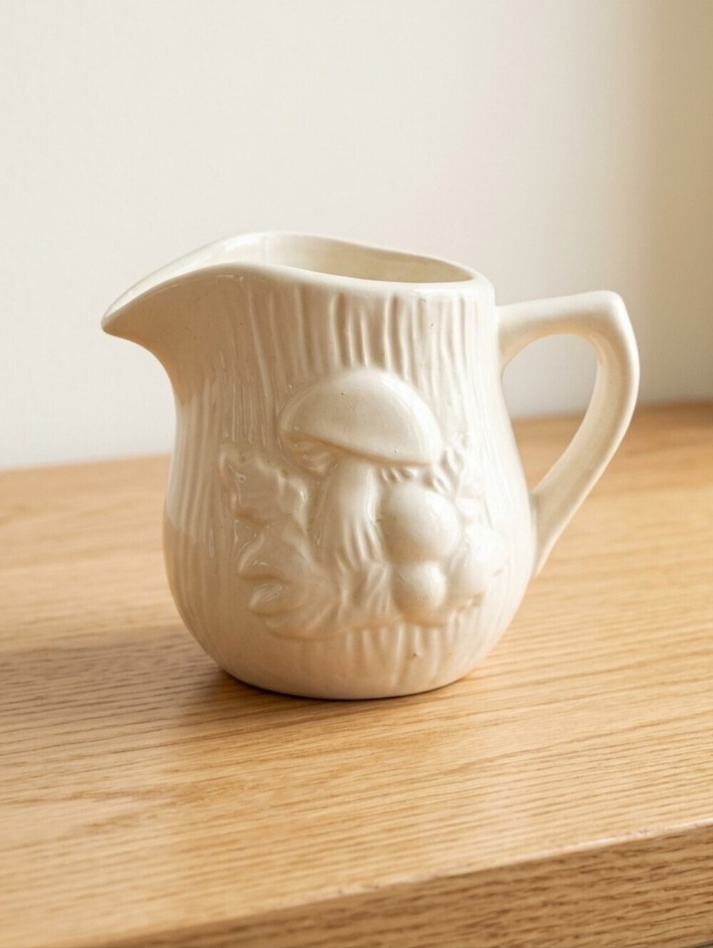 Vintage Merry Mushroom Ceramic Milk Pitcher – 1970s Cream Glazed by Sears